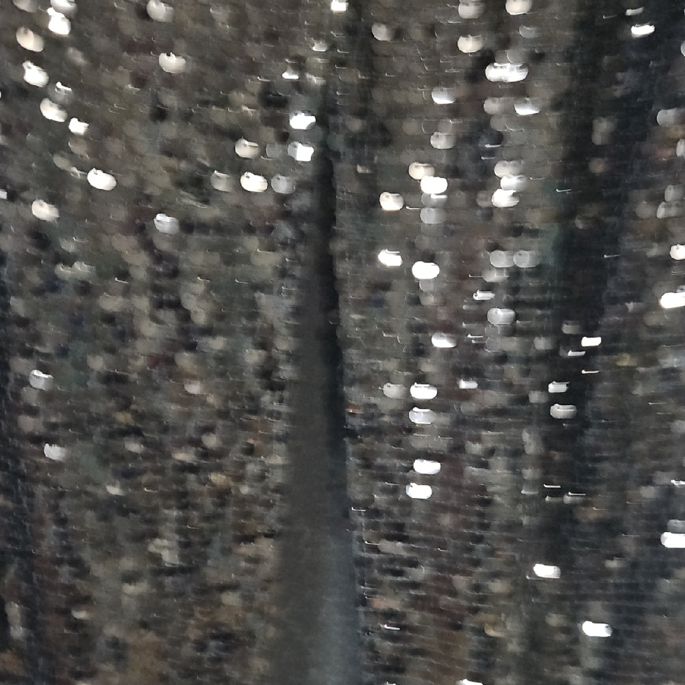 Express Shimmering Black Split Back Sequin Tank T… - image 6